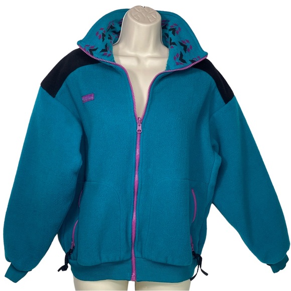 Vintage Columbia Jacket Womens Large Aztec Radial Sleeve Fleece Made In USA - Picture 12 of 12
